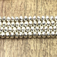 6mm Donut Silver Faceted Hematite Bead | Bellaire Wholesale
