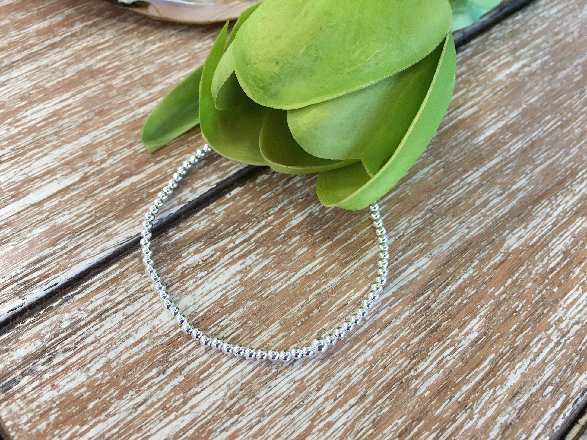 2.5mm and 3mm Sterling Silver Stretchy Bracelet | Bellaire Wholesale