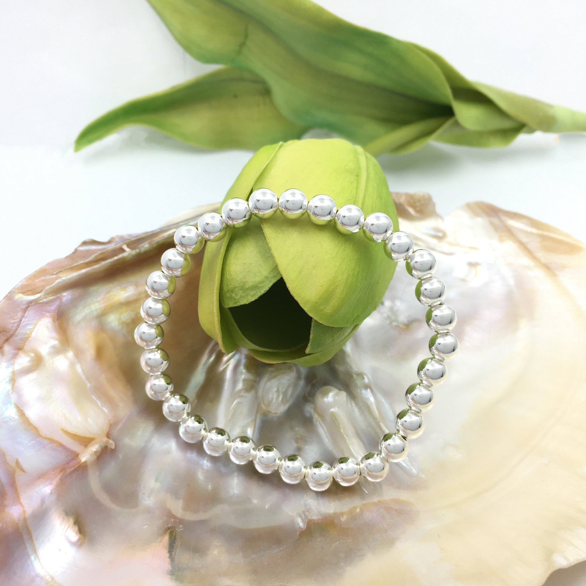 5, 6, 8mm Sterling Silver Bead Bracelet | Bellaire Wholesale