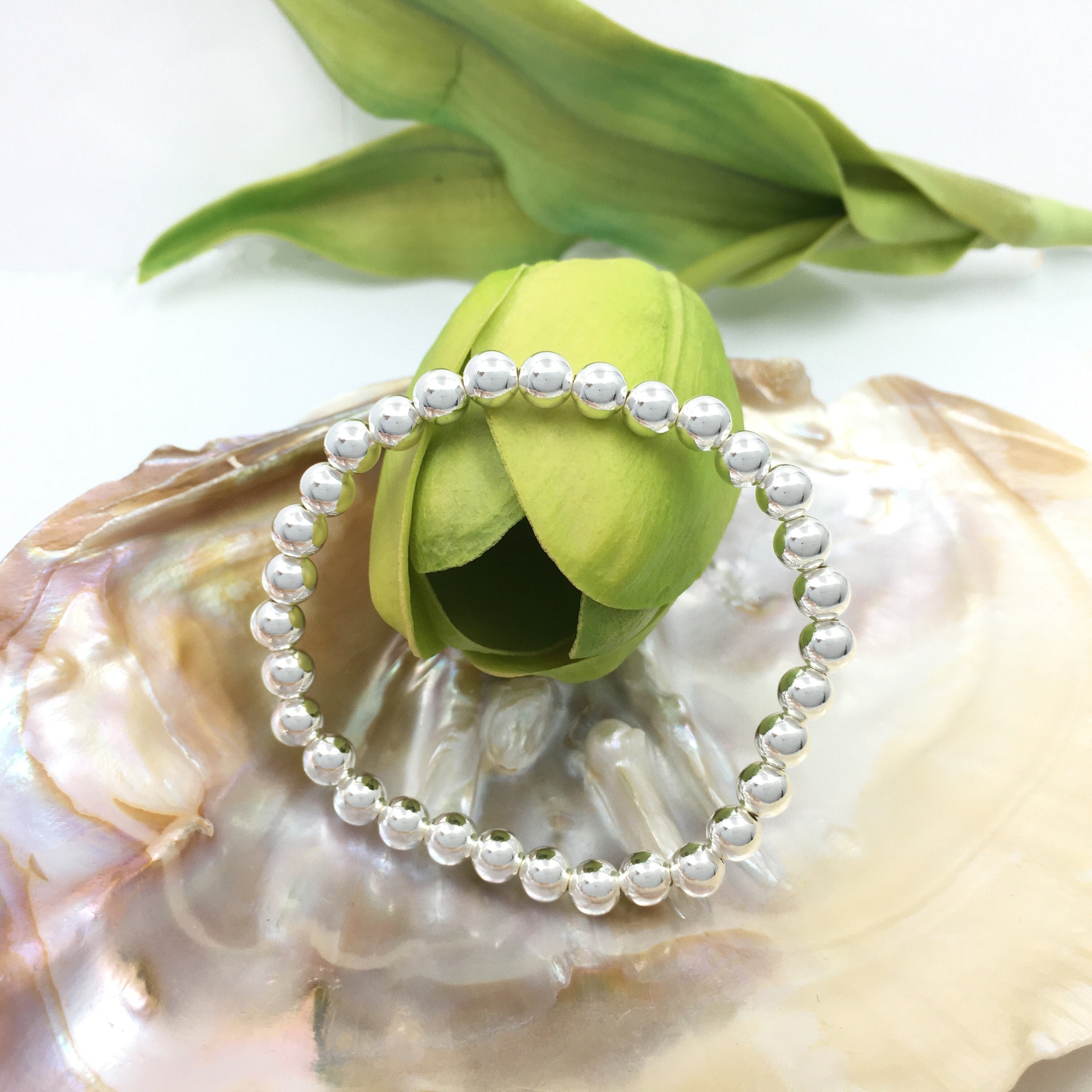 5, 6, 8mm Sterling Silver Bead Bracelet | Bellaire Wholesale