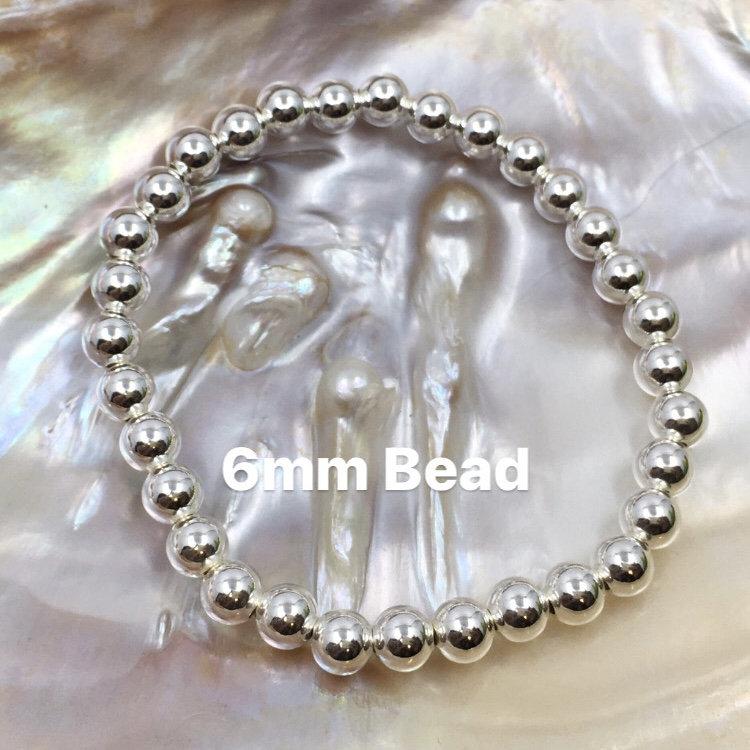5, 6, 8mm Sterling Silver Bead Bracelet | Bellaire Wholesale