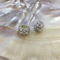 Alloy Silver Rondelle CZ Round Beads | Bellaire Wholesale