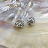 Alloy Silver Rondelle CZ Round Beads | Bellaire Wholesale