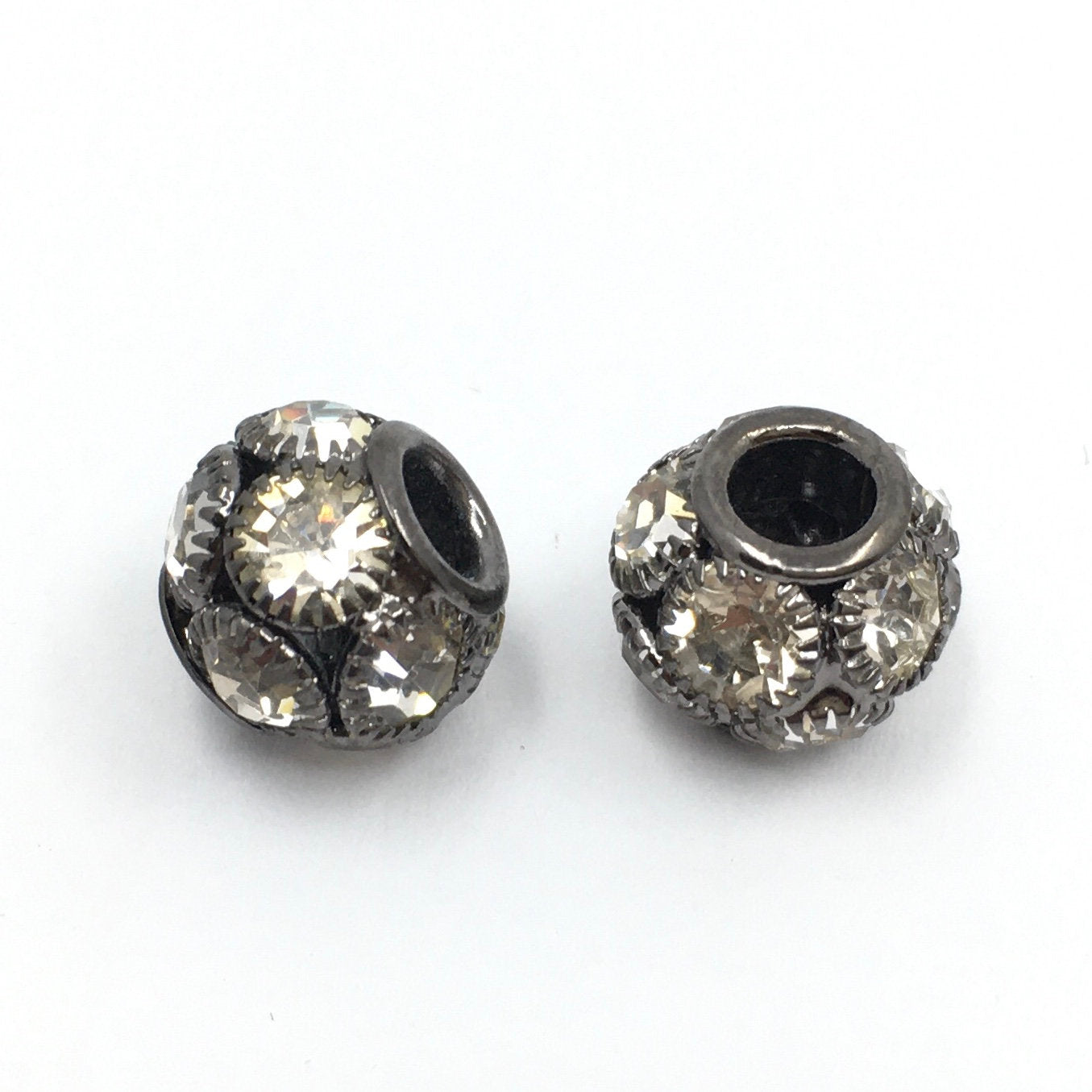 Alloy Gunmetal AB Stones Rondelle Beads | Bellaire Wholesale