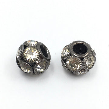 Alloy Gunmetal AB Stones Rondelle Beads | Bellaire Wholesale