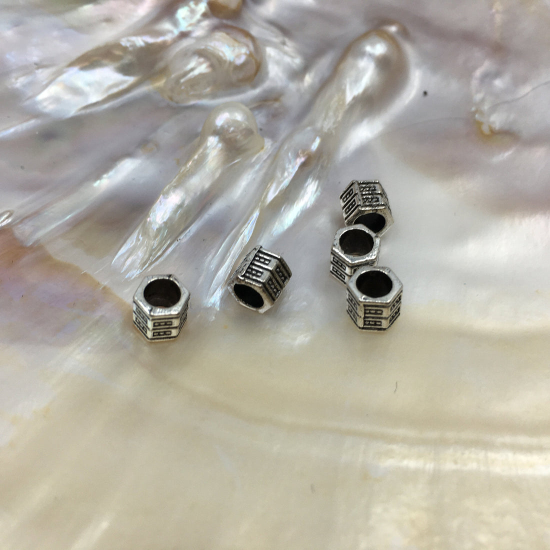 50Pcs Alloy Silver Rondelle Round Spacer Beads | Bellaire Wholesale
