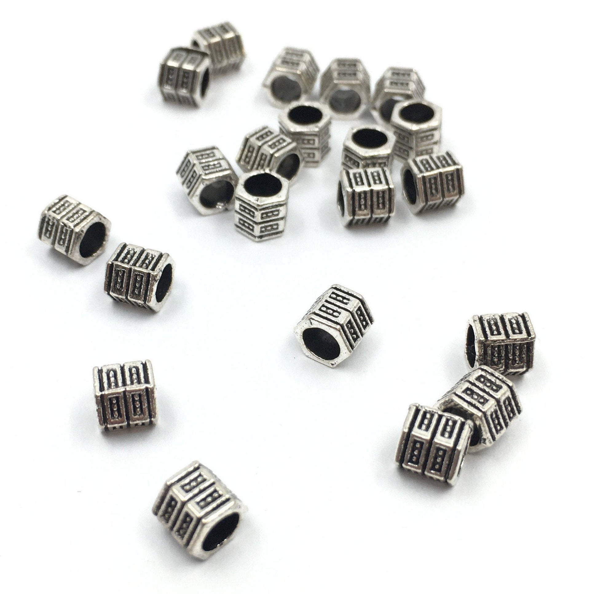 50Pcs Alloy Silver Rondelle Round Spacer Beads | Bellaire Wholesale