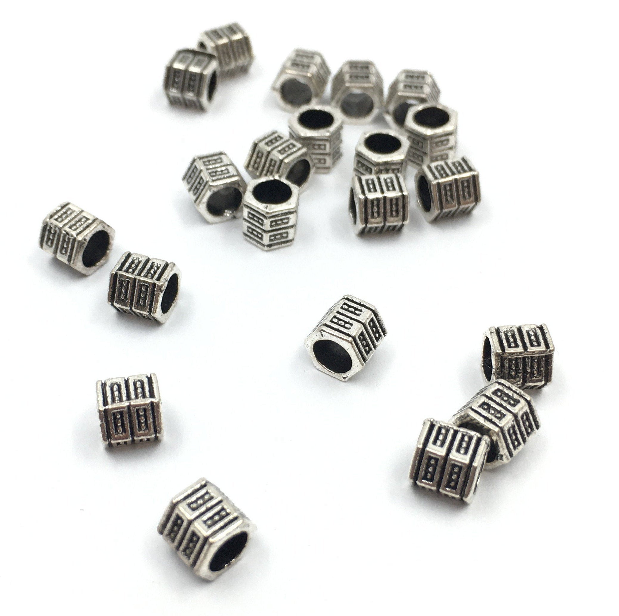 50Pcs Alloy Silver Rondelle Round Spacer Beads | Bellaire Wholesale