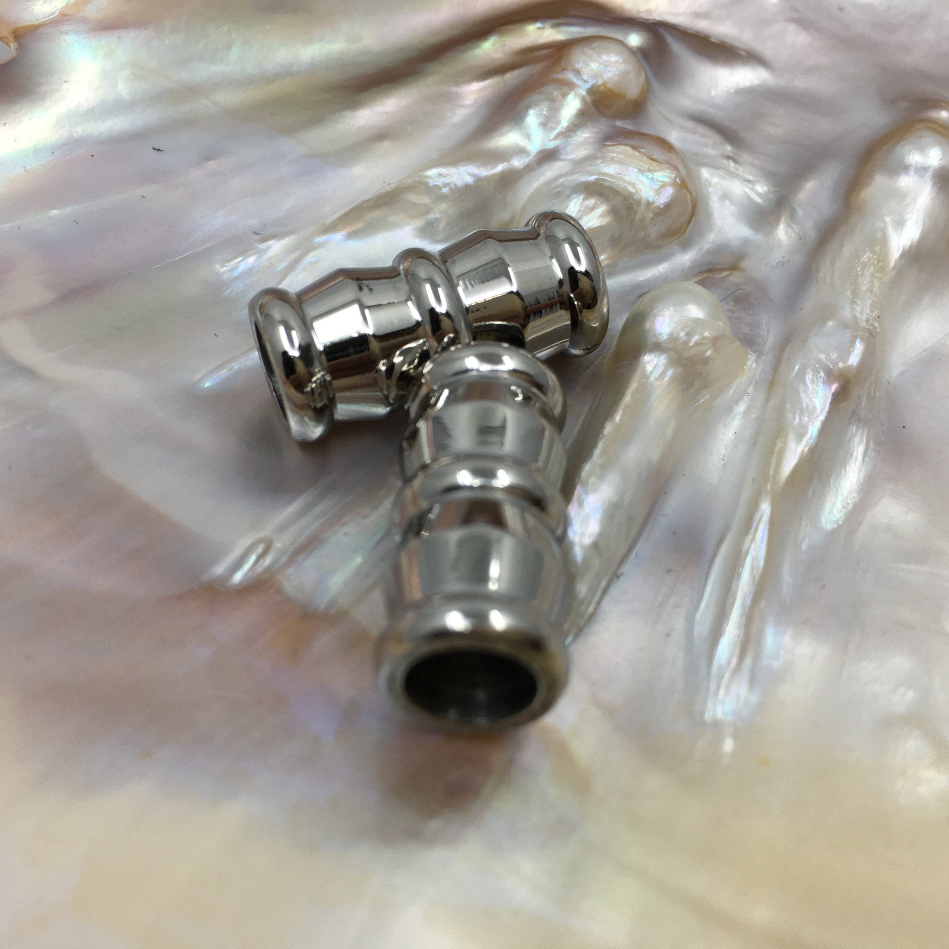 3Pcs Stainless steel Rhodium Round Beads | Bellaire Wholesale