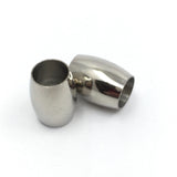 2Pcs Stainless steel Rhodium Round Beads | Bellaire Wholesale