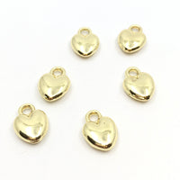 Alloy Heart Cham, Light Gold Heart Charm | Bellaire Wholesale