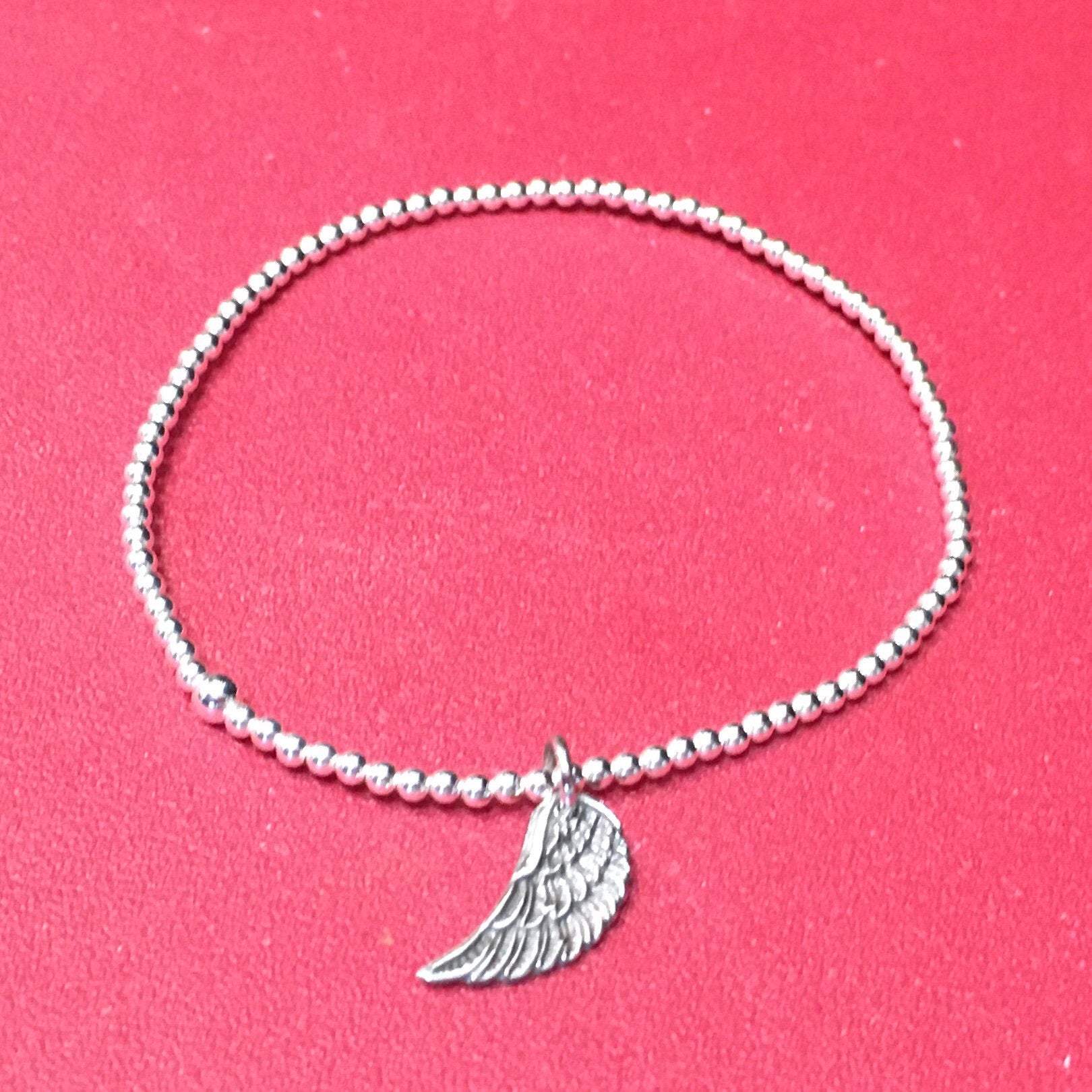 2mm Sterling Silver Bracelet w/ Angel Wing Charm | Bellaire Wholesale