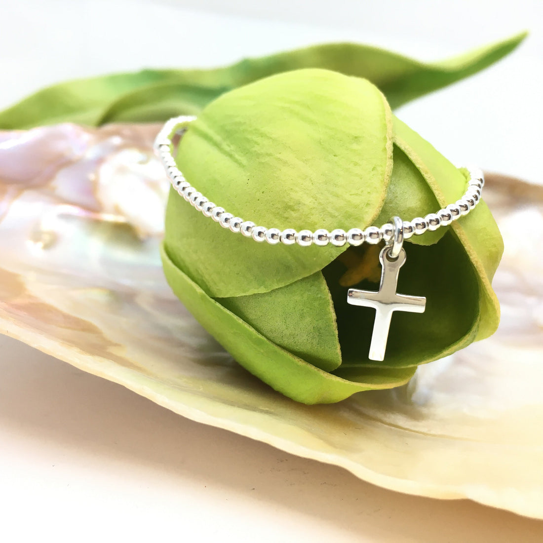 2mm Sterling Silver Bracelet w/ Cross Charm | Bellaire Wholesale