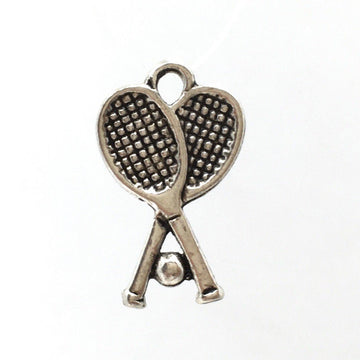 Rhodium Tennis Racket Charm | Bellaire Wholesale Etsy