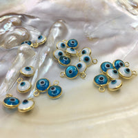 Gold Blue and White Evil Eye Charm | Bellaire Wholesale