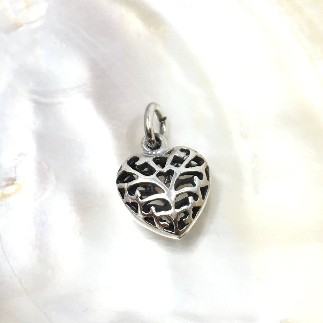Heart Sterling Silver hollow Cut Charm | Bellaire Wholesale