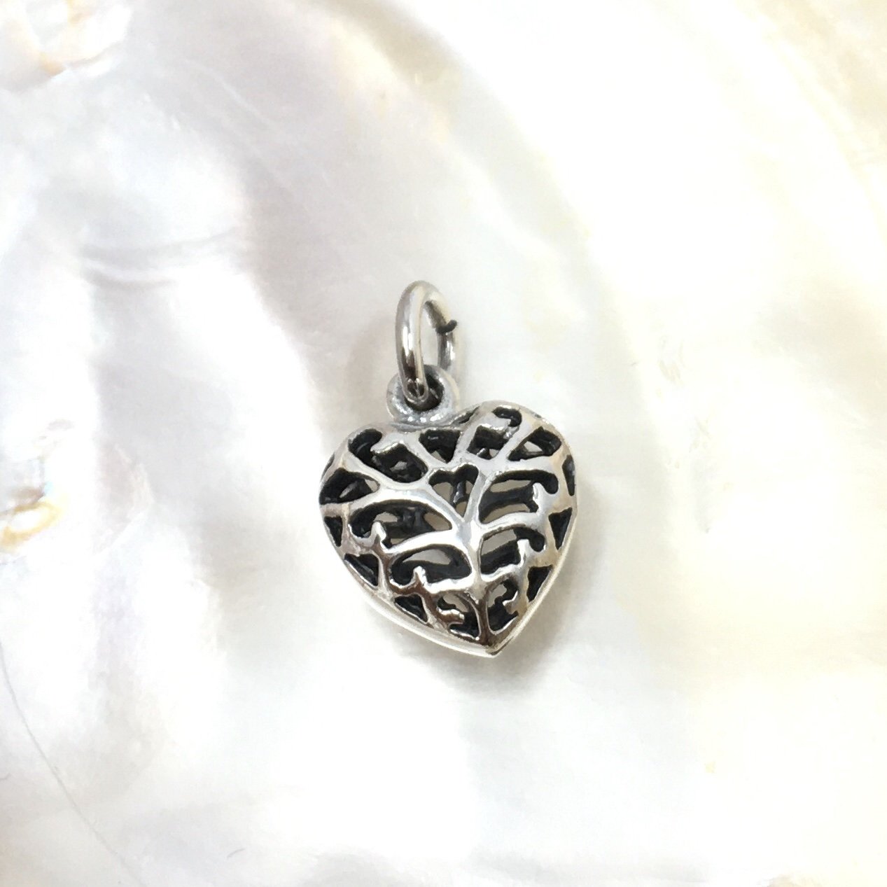 Heart Sterling Silver hollow Cut Charm | Bellaire Wholesale