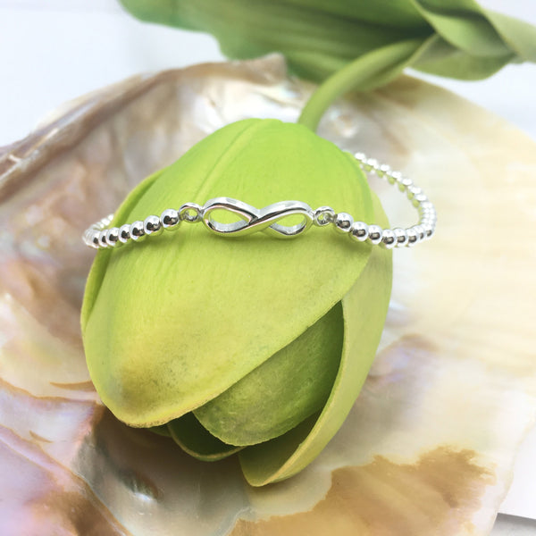 Silver Stretchy Bracelet Infinity Connector | Bellaire Wholesale