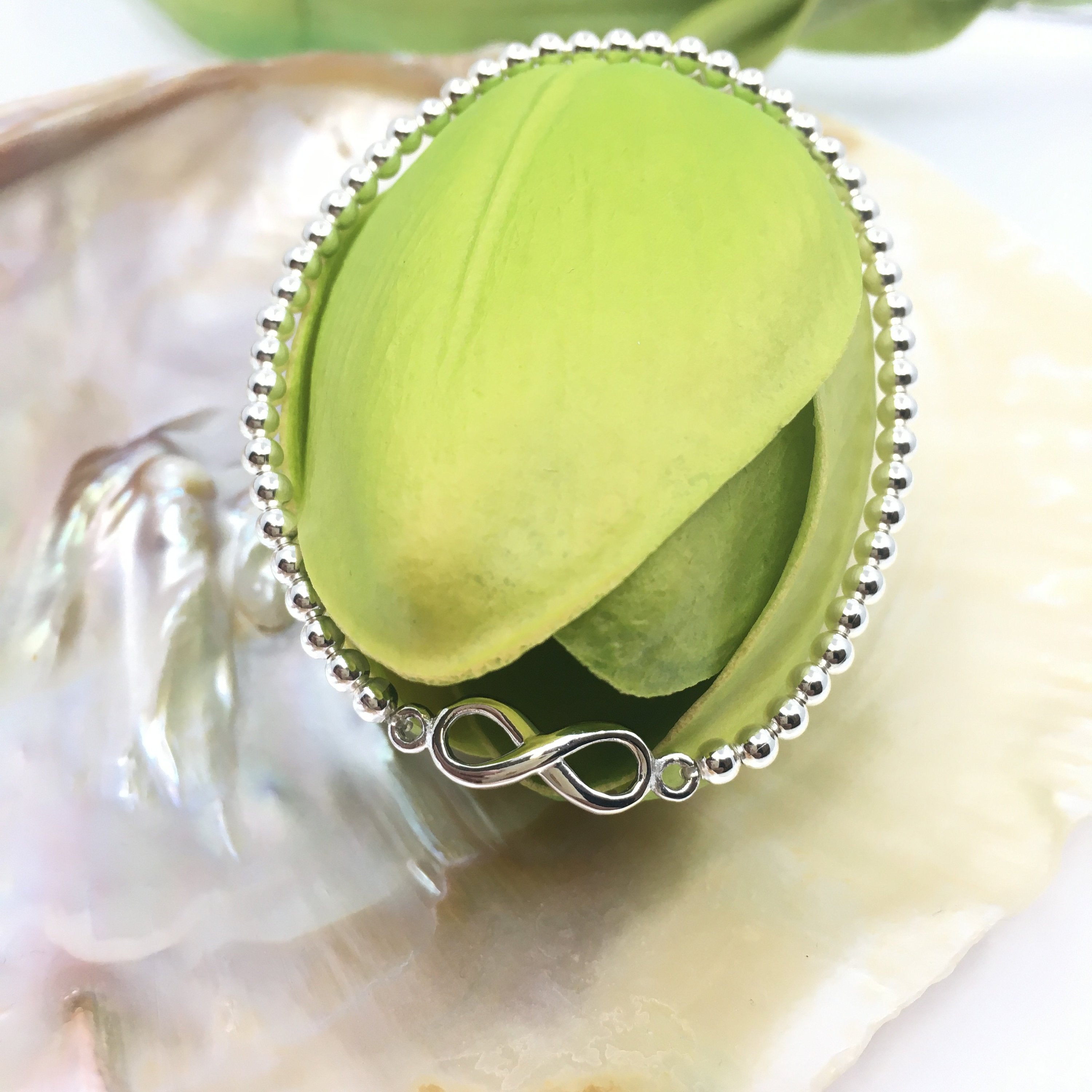 Silver Stretchy Bracelet Infinity Connector | Bellaire Wholesale