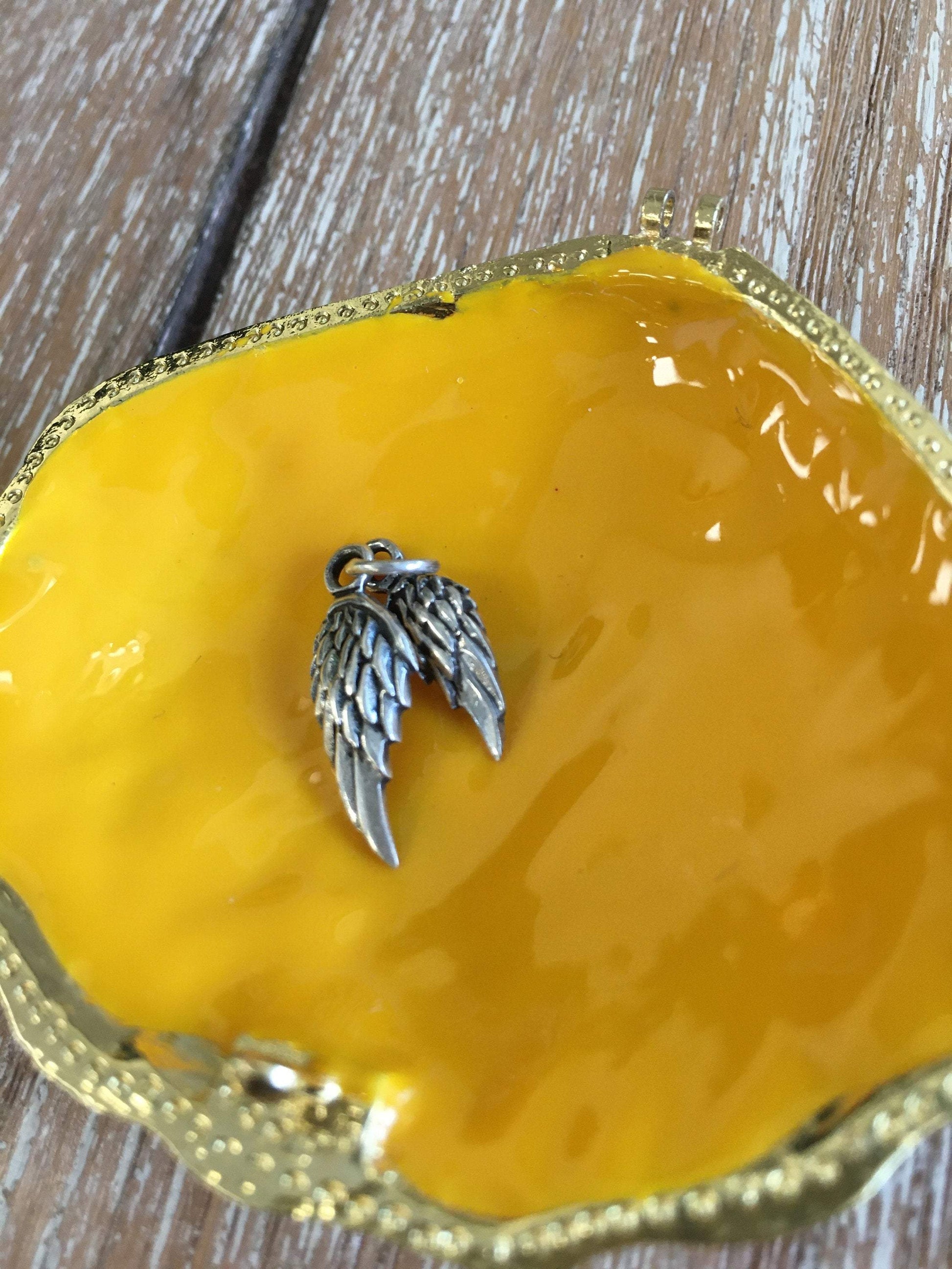 Angel Wings Sterling Silver 3D 2pc Charm | Bellaire Wholesale