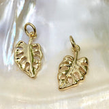 Monstera leaf Brass Charm, Brass, Necklace chain Pendant,