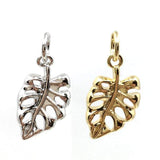 Monstera leaf Brass Charm, Brass, Necklace chain Pendant,