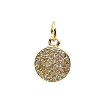 Gold Plated Flat Heart Brass Charm 18k Gold Plated
