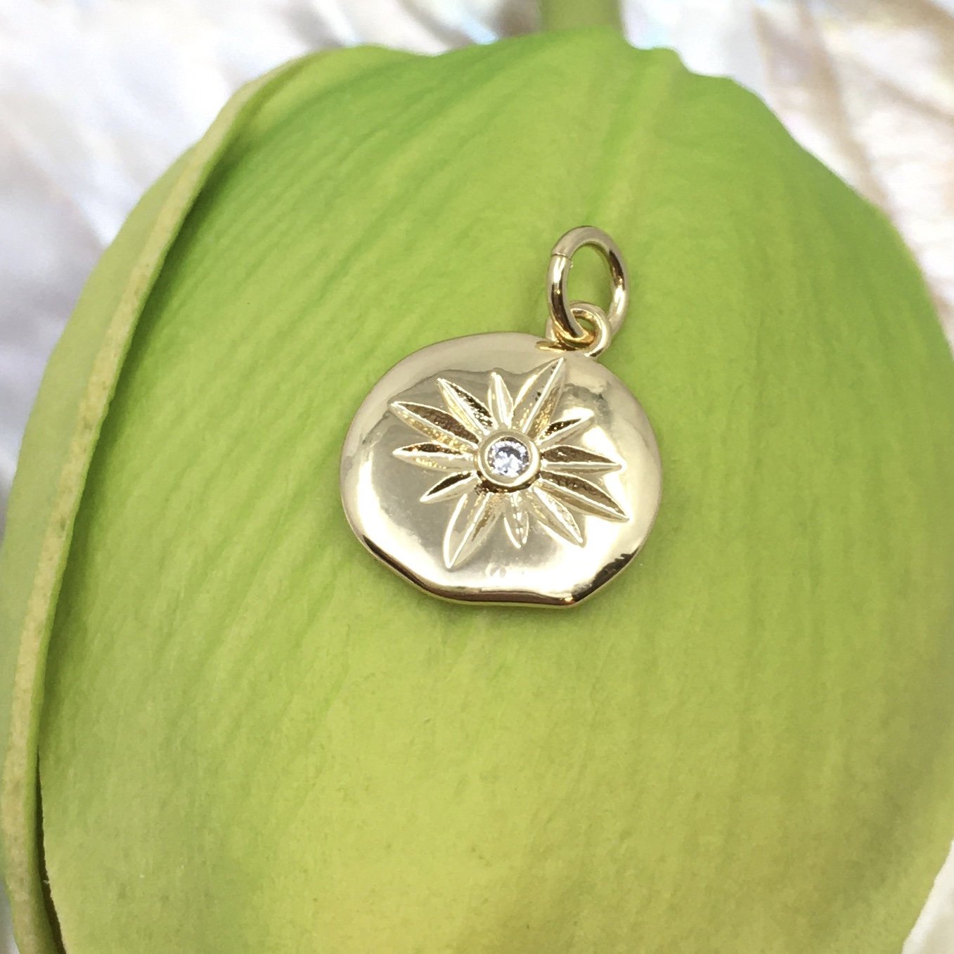 Round Compass Gold/Rhodium 18K gold plated