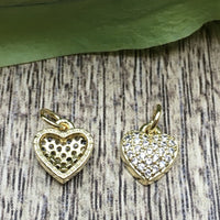 18K Gold Plated Puffed Heart Charm | Bellaire Wholesale