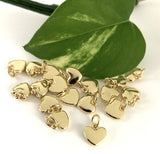 Gold and Rhodium Plated Puffed Heart Charm | Bellaire Wholesale