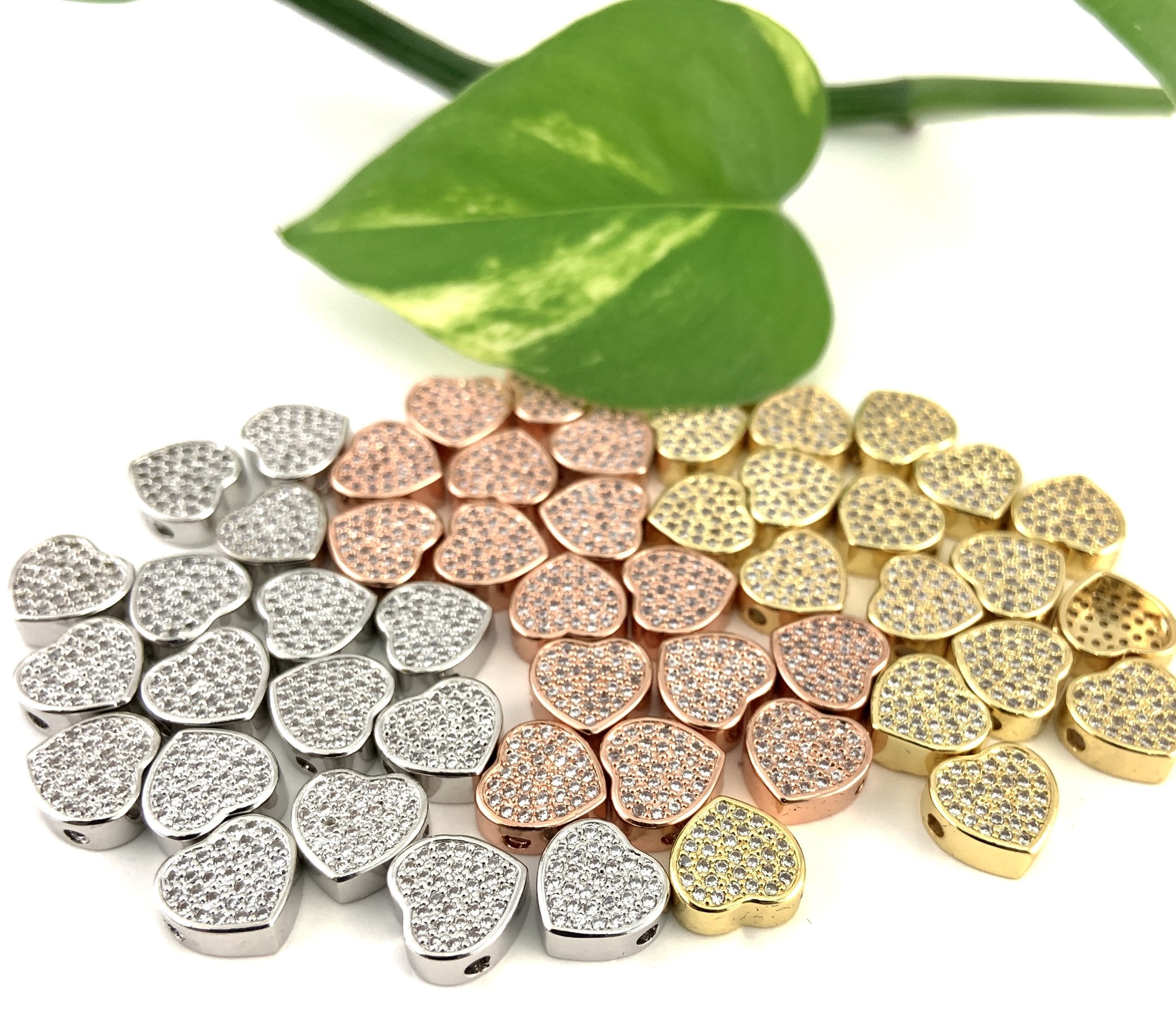 Gold, Rose Gold and Rhodium Heart Bead | Bellaire Wholesale
