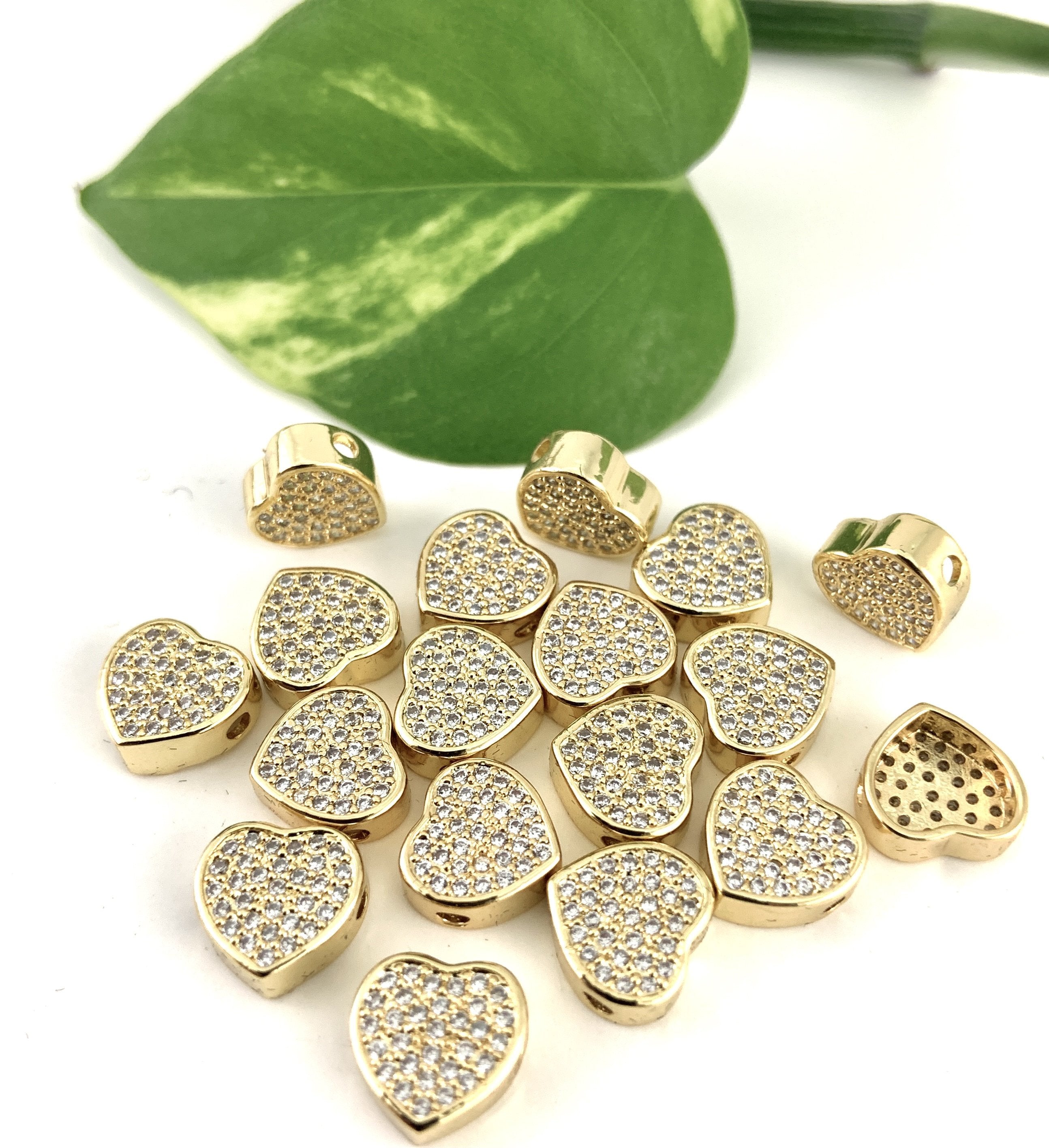Gold, Rose Gold and Rhodium Heart Bead | Bellaire Wholesale