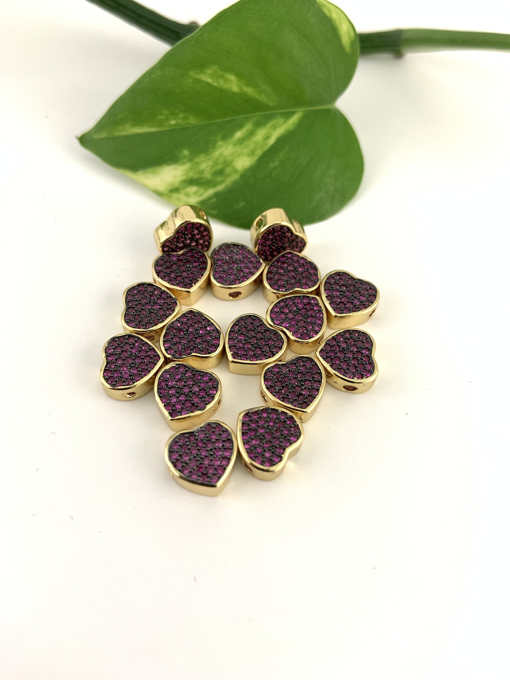 Heart Cubic Zirconia Beads | Bellaire Wholesale