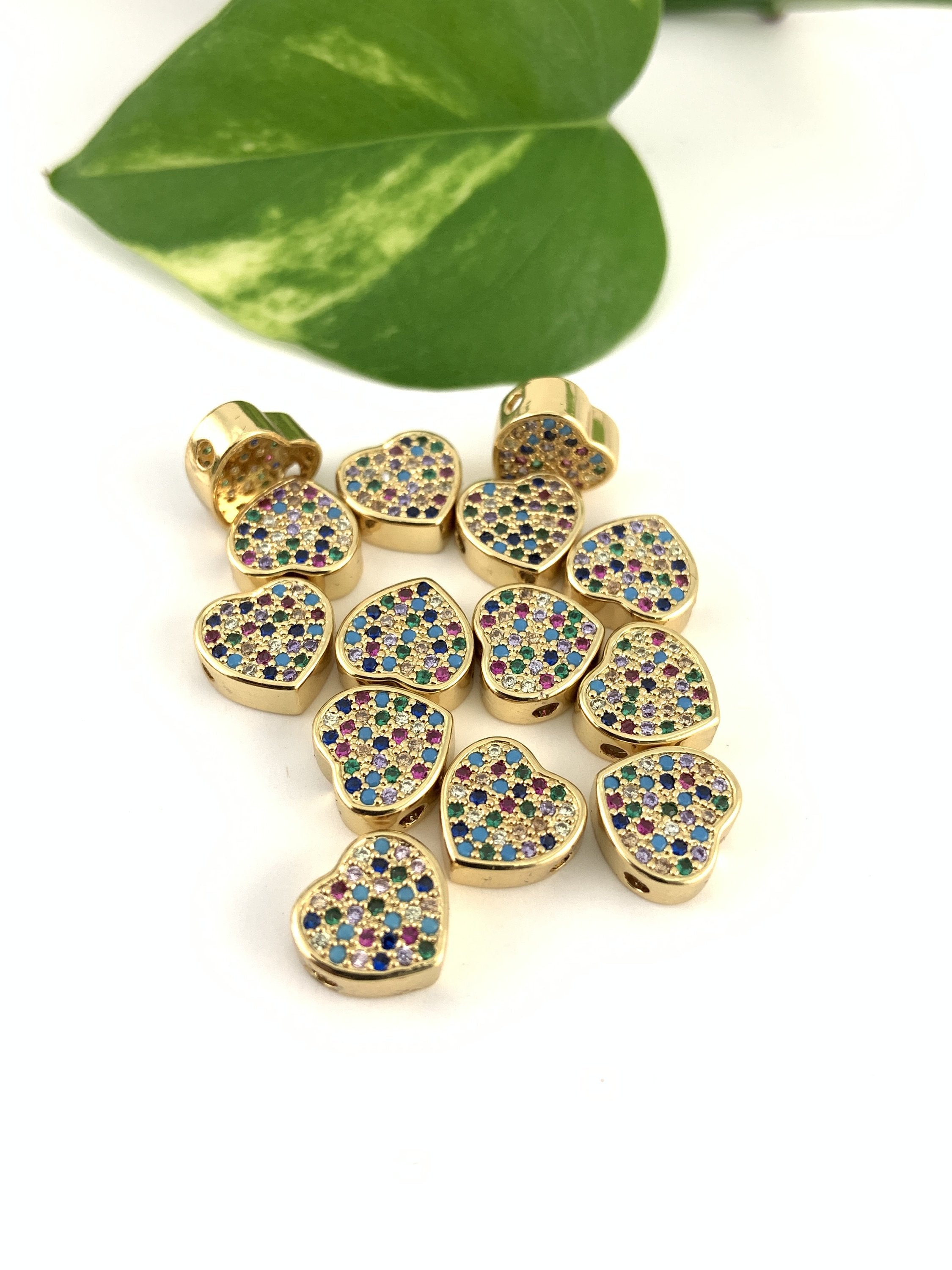 Heart Cubic Zirconia Beads | Bellaire Wholesale