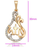 Allah CZ Micro Pave 18k gold plated, Oval Shape