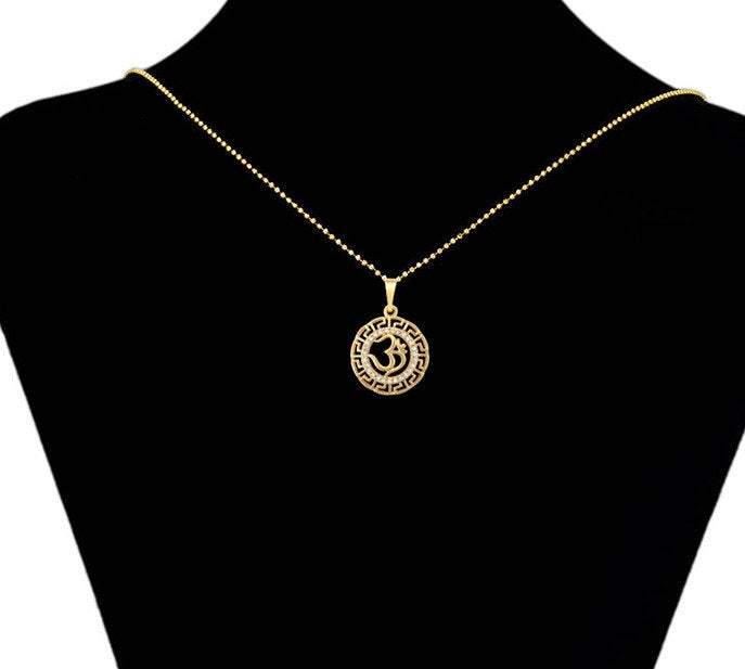 Gold Om Pendant, 18K Gold Pendant