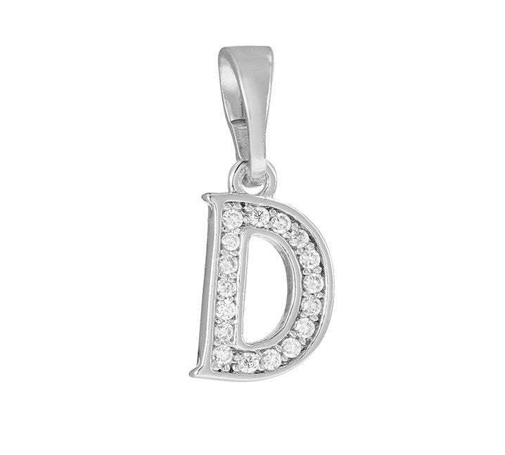 A to Z Letters Rhodium Charm, Rhodium Plated