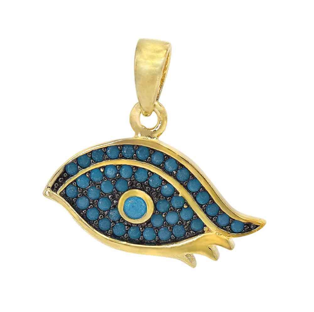 Sterling silver gold & Turquoise Eye Charm | Bellaire Wholesale