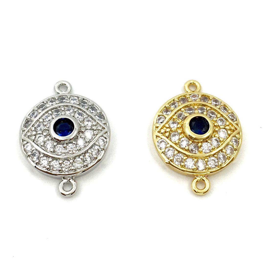Rhodium & Gold Evil Eye Connectors | Bellaire Wholesale