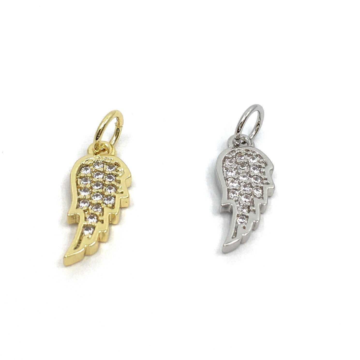 Angel Wings CZ Pave Flat Charm | Bellaire Wholesale