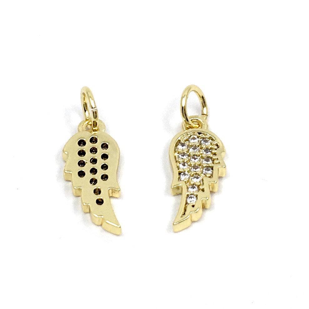 Angel Wings CZ Pave Flat Charm | Bellaire Wholesale