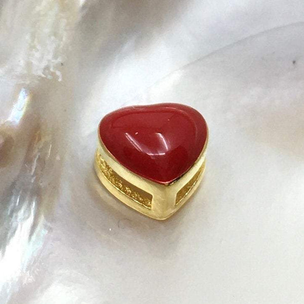 Heart Red Sterling Silver Bead | Bellaire Wholesale