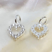 Gold/Silver Plated Flat Heart Open Charm | Bellaire Wholesale