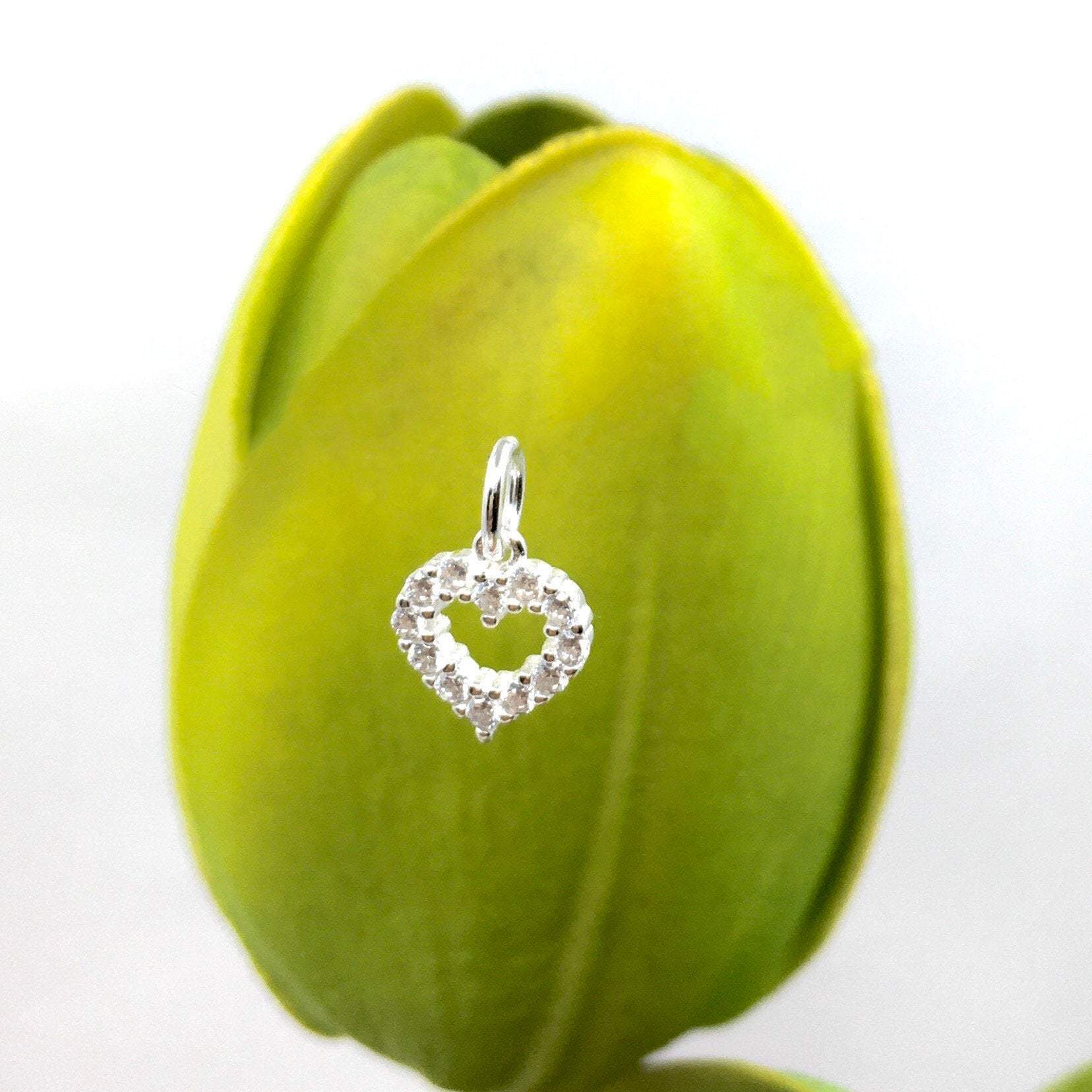 Gold/Silver Plated Flat Heart Open Charm | Bellaire Wholesale