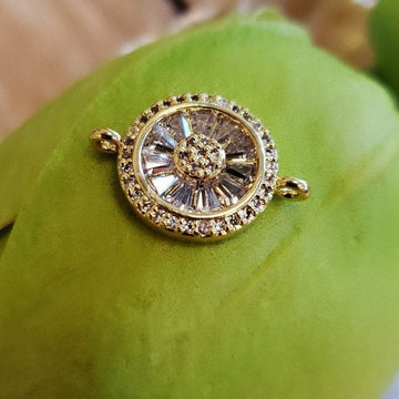Gold Cubic Zirconia Evil Eye, Pave Evil Eye Baguette Stone
