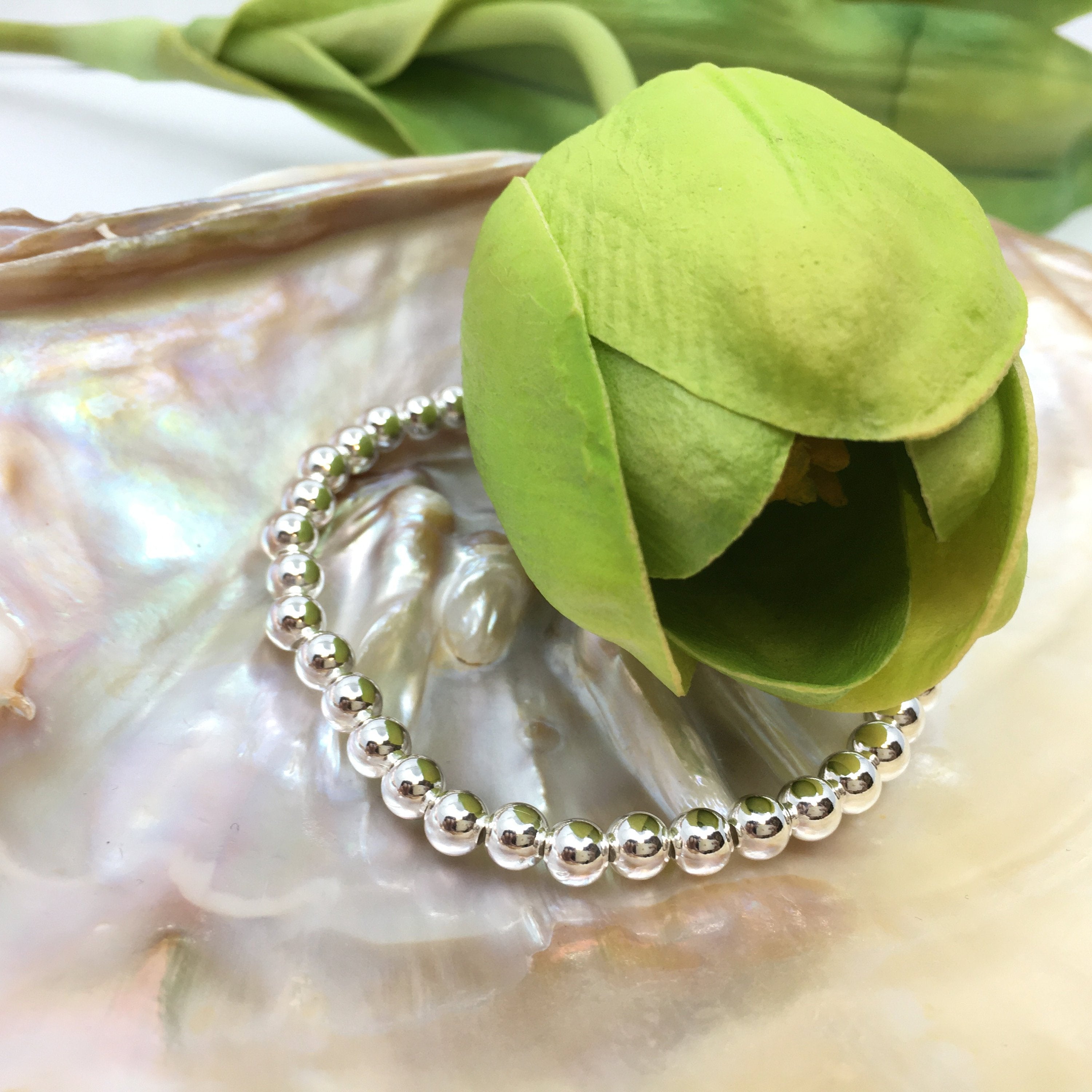 5, 6, 8mm Sterling Silver Bead Bracelet | Bellaire Wholesale
