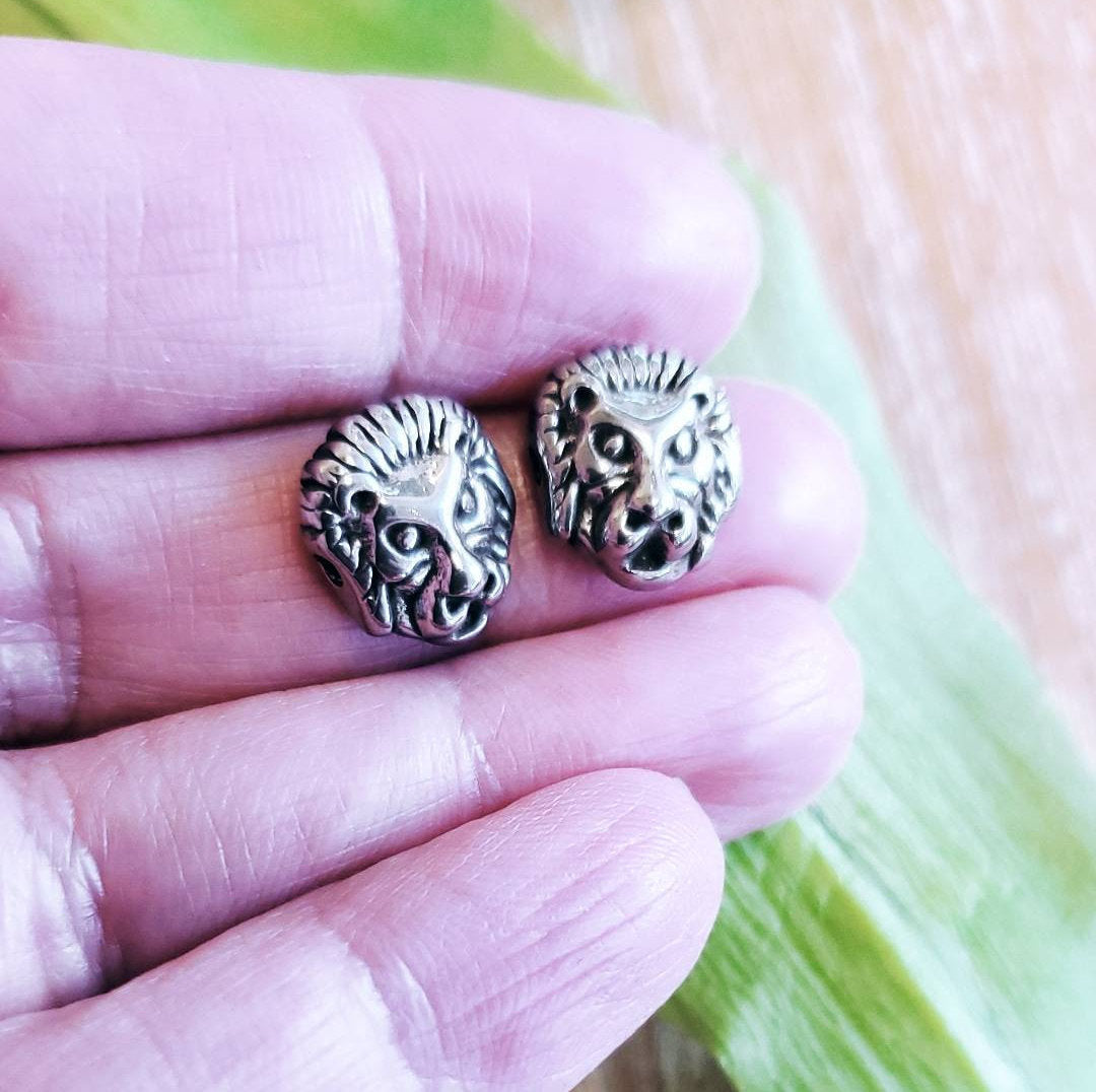 Steel Lion Head Spacer Bead