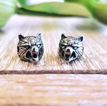 Stainless Steel Wolf Head Bead, Stainless Steel Wolf Bead