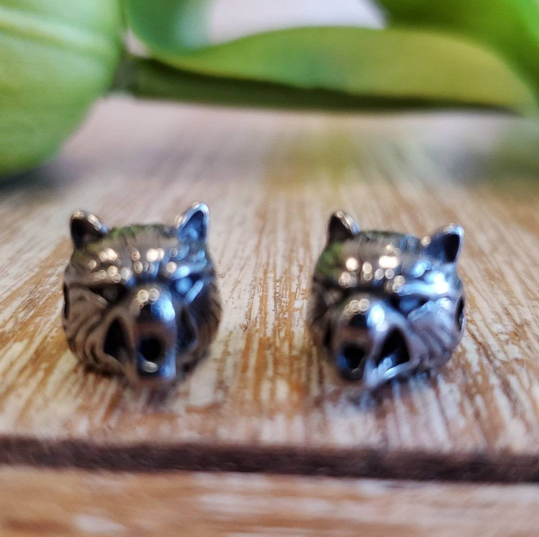 Stainless Steel Wolf Head Bead, Stainless Steel Wolf Bead