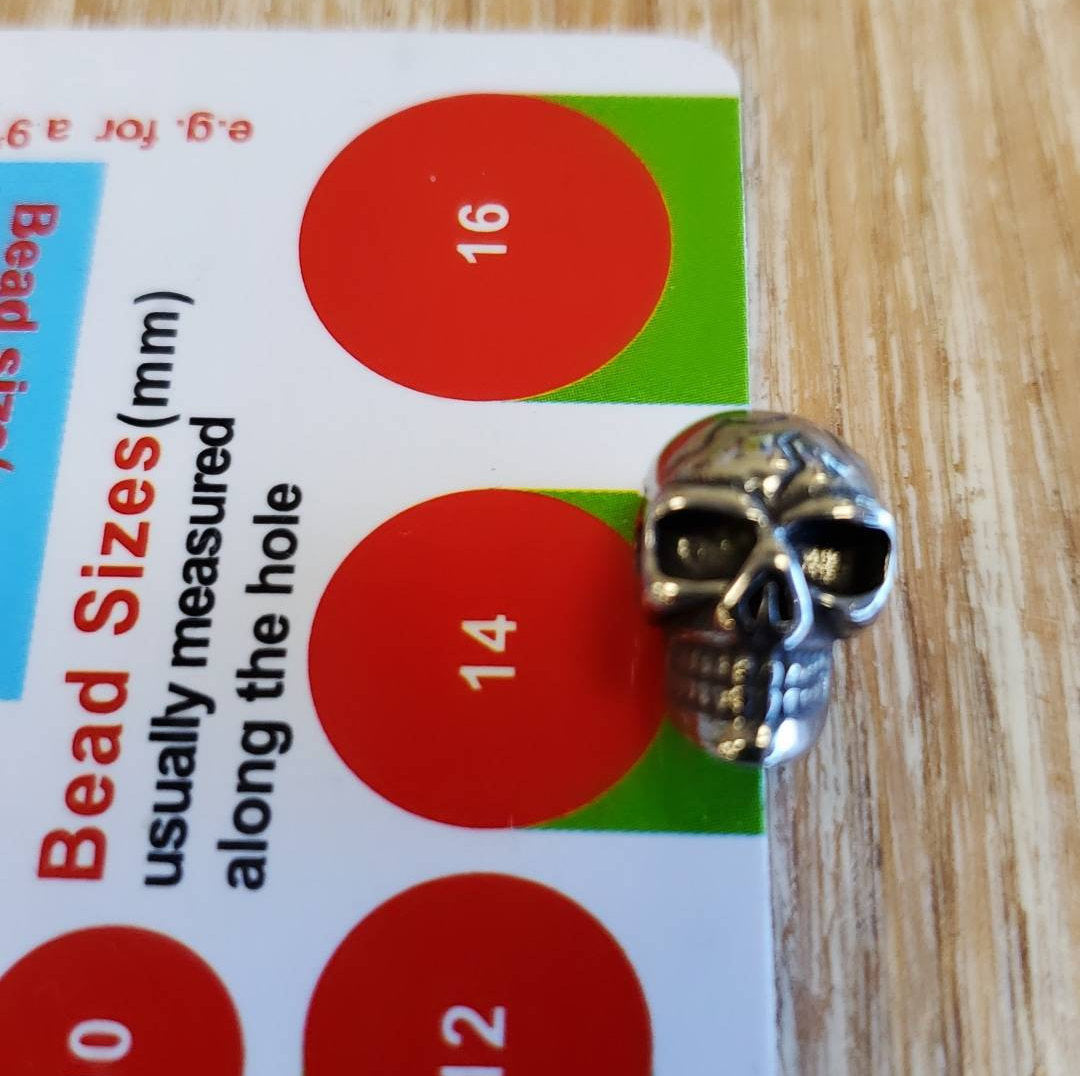 Stainless Steel Skull Head Bead, Stainless Steel Skull